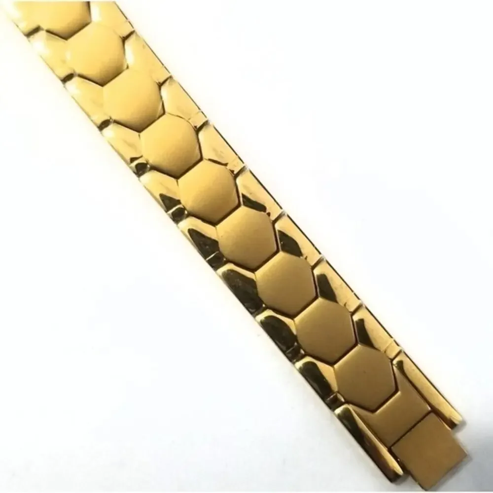 Men’s 316L stainless‎ steel gold magnetic bracelet 8.5